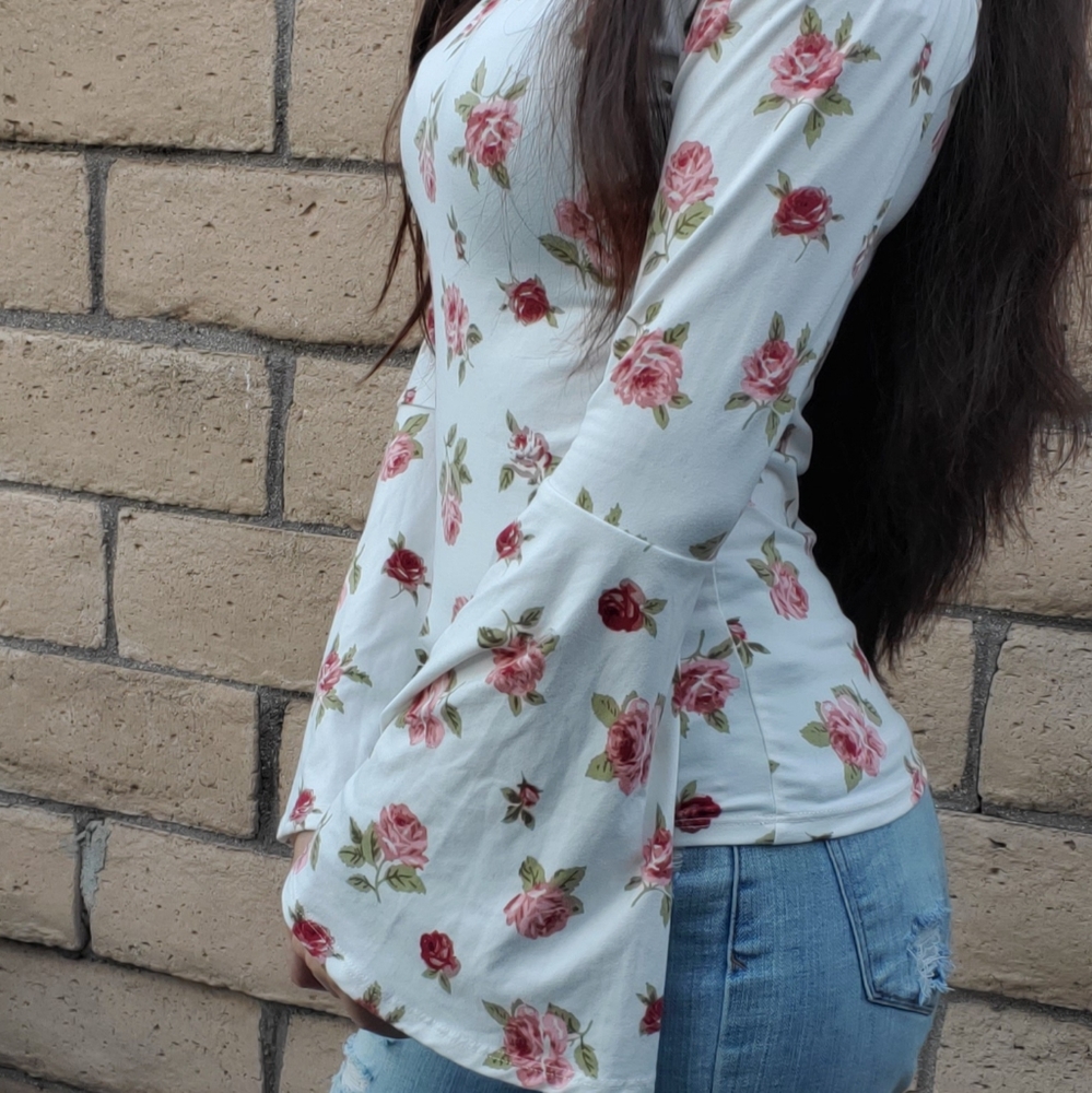 White floral top